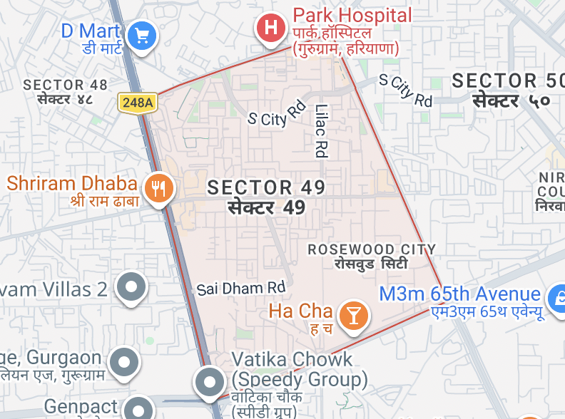 Sector 49 Gurgaon Map